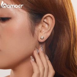 Bamoer Σκουλαρίκια Καρφωτά Bse1107 Με Λευκή Πέρλα, Ασήμι 925, Χρυσό Bamoer Σκουλαρίκια Καρφωτά Bse1107 Με Λευκή Πέρλα, Ασήμι 925, Χρυσό