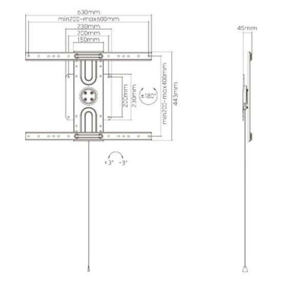 Brateck Επιτοίχια Βάση Lp69-46F Για Τηλεόραση 37-80" Έως 50Kg Brateck Επιτοίχια Βάση Lp69-46F Για Τηλεόραση 37-80" Έως 50Kg