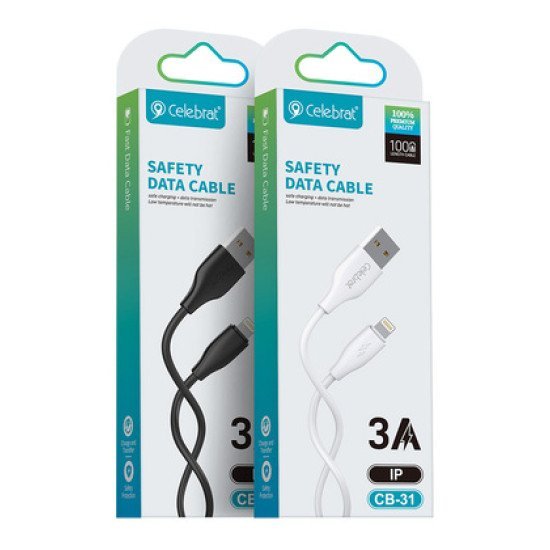 Celebrat Καλώδιο Lightning Σε Usb Cb-31, 15W, 480Mbps, 1M, Μαύρο Celebrat Καλώδιο Lightning Σε Usb Cb-31, 15W, 480Mbps, 1M, Μαύρο