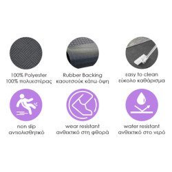 Home Use Πατάκι Εισόδου Huh-0212, Αντιολισθητικό, 60X40Cm, 5Mm Πάχος, Γκρι