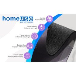 Home Use Πατάκι Κουζίνας Huh-0219, Αντιολισθητικό, 150X50Cm, 3.5Mm Πάχος, Καφέ