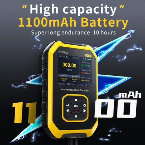 Fnirsi Ψηφιακός Μετρητής Ακτινοβολίας Gc-01, Β/Γ/Χ Ακτίνες, Επαναφορτιζόμενος Fnirsi Ψηφιακός Μετρητής Ακτινοβολίας Gc-01, Β/Γ/Χ Ακτίνες, Επαναφορτιζόμενος