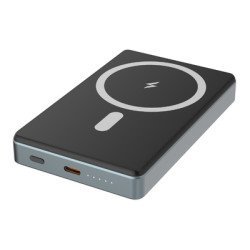 Powertech Power Bank Pt-1377, 10000Mah, Magnetic Wireless, 20W, Γκρι