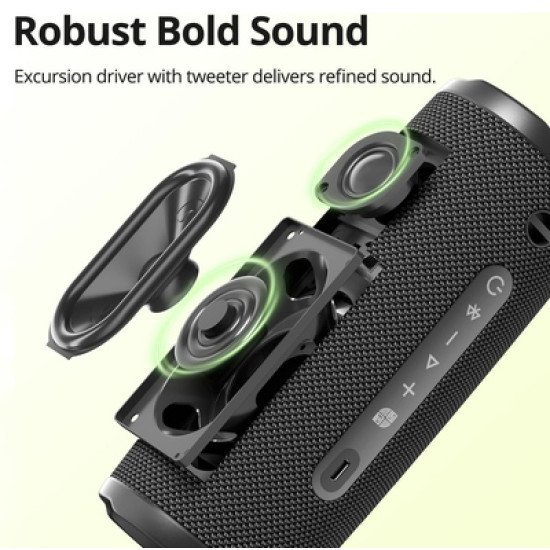 Tronsmart Φορητό Ηχείο Mirtune C3 Plus, 30W, Bluetooth, 5200Mah, Ipx7, Μαύρο Tronsmart Φορητό Ηχείο Mirtune C3 Plus, 30W, Bluetooth, 5200Mah, Ipx7, Μαύρο