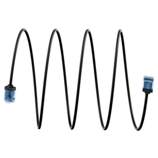 Goobay Καλώδιο Δικτύου 74230, Cat 6A U/Utp, Slim, Copper, 500Mhz, 0.15M, Μαύρο