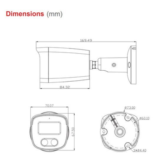 Longse Ip Κάμερα Bmscfg400Wh Με Μικρόφωνο, 4Mp, 2.8Mm, Αδιάβροχη Ip67, Poe