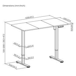 Brateck Ηλεκτρικό Γραφείο S16-22R-B Με Ρυθμιζόμενο Ύψος, 120X60X72~120Cm, Μαύρο/Καφέ Ξύλινο Brateck Ηλεκτρικό Γραφείο S16-22R-B Με Ρυθμιζόμενο Ύψος, 120X60X72~120Cm, Μαύρο/Καφέ Ξύλινο