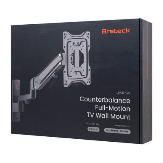 Brateck Επιτοίχια Βάση Lda33-222 Για Τηλεόραση 23-43" Έως 23Kg, Full Motion Brateck Επιτοίχια Βάση Lda33-222 Για Τηλεόραση 23-43" Έως 23Kg, Full Motion