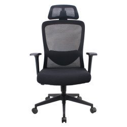 Powertech Καρέκλα Γραφείου Pt-1390 Με Μπράτσα Και Ανάκλιση, Ρυθμιζόμενο Ύψος, Μαύρη