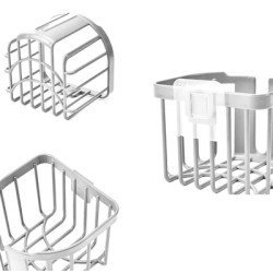 Home Use Επιτοίχια Χαρτοθήκη Μπάνιου Huh-0223 Με Αυτοκόλλητο, 11X14X13.5Cm, Λευκή