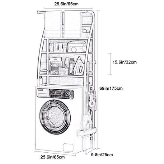 Home Use Ραφιέρα Μπάνιου Huh-0222 Με 3 Ράφια, Μεταλλική, 65X25X175Cm, Λευκή Home Use Ραφιέρα Μπάνιου Huh-0222 Με 3 Ράφια, Μεταλλική, 65X25X175Cm, Λευκή
