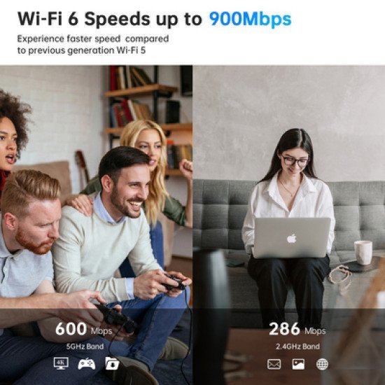 Powertech Ασύρματος Usb Αντάπτορας Δικτύου Pt-1387, 900Mbps Wifi 6, Bluetooth 5.3 Powertech Ασύρματος Usb Αντάπτορας Δικτύου Pt-1387, 900Mbps Wifi 6, Bluetooth 5.3