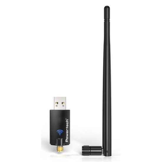 Powertech Ασύρματος Usb Αντάπτορας Δικτύου Pt-1386, 900Mbps Wifi 6, Bluetooth 5.3