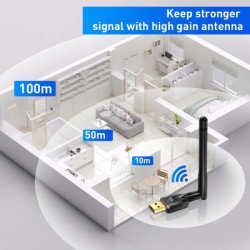 Powertech Usb Bluetooth 5.4 Αντάπτορας Pt-1385 Με Εμβέλεια Έως 100M