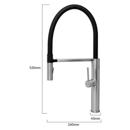 Bruno Μπαταρία Πάγκου Κουζίνας M54801-817C, Αναμεικτική, Ασημί