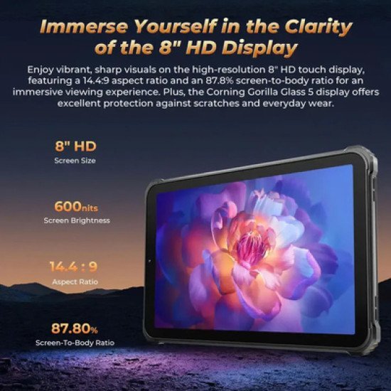 Oukitel Tablet Rt3 Pro, 8", 4/128Gb, 4G, 5150Mah, Ip68/Ip69K, Μαύρο Oukitel Tablet Rt3 Pro, 8", 4/128Gb, 4G, 5150Mah, Ip68/Ip69K, Μαύρο