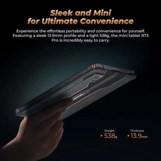 Oukitel Tablet Rt3 Pro, 8", 4/128Gb, 4G, 5150Mah, Ip68/Ip69K, Μαύρο Oukitel Tablet Rt3 Pro, 8", 4/128Gb, 4G, 5150Mah, Ip68/Ip69K, Μαύρο