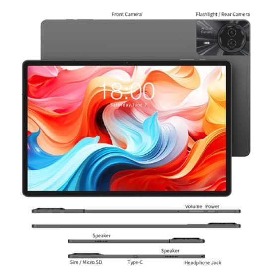 Teclast Tablet T50 Plus, 11", 6/256Gb, 4G, Android 15, 8000Mah, Γκρι Teclast Tablet T50 Plus, 11", 6/256Gb, 4G, Android 15, 8000Mah, Γκρι