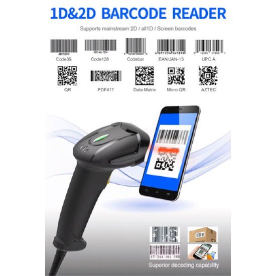 Gtcodestar Barcode Scanner X-760H, 1D & 2D, Ενσύρματο, Μαύρο Gtcodestar Barcode Scanner X-760H, 1D & 2D, Ενσύρματο, Μαύρο