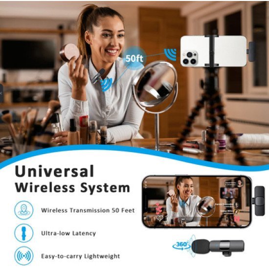 Apexel Ασύρματο Μικρόφωνο Apl-Mic003, Usb-C, 2.4Ghz, Μαύρο Apexel Ασύρματο Μικρόφωνο Apl-Mic003, Usb-C, 2.4Ghz, Μαύρο