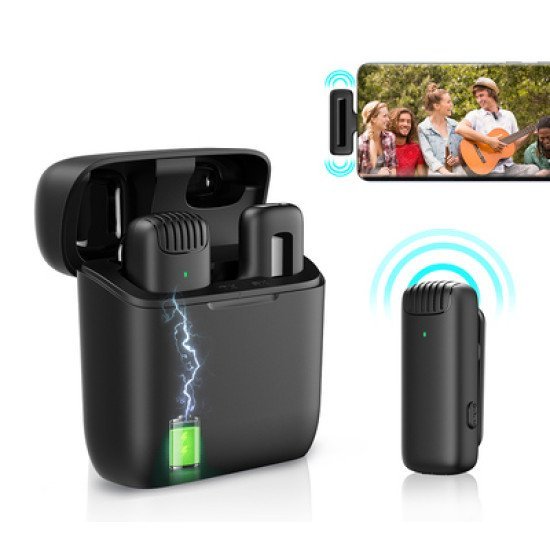 Apexel Ασύρματο Μικρόφωνο Apl-Mic013 Με Θήκη Φόρτισης, Lightning, 2.4Ghz, Μαύρο Apexel Ασύρματο Μικρόφωνο Apl-Mic013 Με Θήκη Φόρτισης, Lightning, 2.4Ghz, Μαύρο