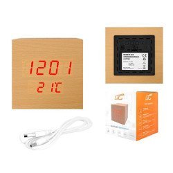 Ltc Ψηφιακό Ρολόι Lxltc04 Με Ξυπνητήρι & Θερμόμετρο, Επιτραπέζιο, Καφέ