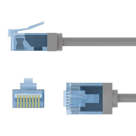 Goobay Καλώδιο Δικτύου 74226, Cat 6A U/Utp, Slim, Copper, 500Mhz, 7.5M, Γκρι