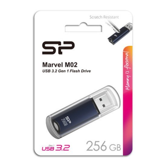 Silicon Power Usb Flash Drive Marvel M02, 256Gb, Usb 3.2, Μπλε Silicon Power Usb Flash Drive Marvel M02, 256Gb, Usb 3.2, Μπλε