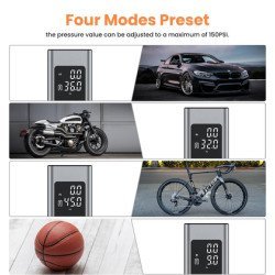 Nexpow Συμπιεστής Αέρος Αυτοκινήτου Ms22C-003 Με Φακό, 7500Mah, 150Psi