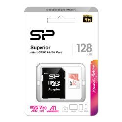 Silicon Power Κάρτα Μνήμης Microsdxc Superior, 128Gb, C10 Uhs-I U3 A1 V30