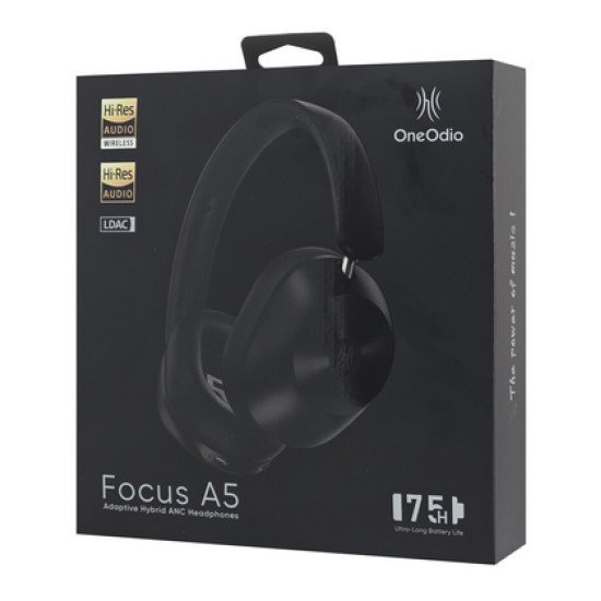 Oneodio Headphones Focus A5, Ενσύρματα & Ασύρματα, Hybrid Anc, 40Mm, 600Mah, Μαύρο Oneodio Headphones Focus A5, Ενσύρματα & Ασύρματα, Hybrid Anc, 40Mm, 600Mah, Μαύρο