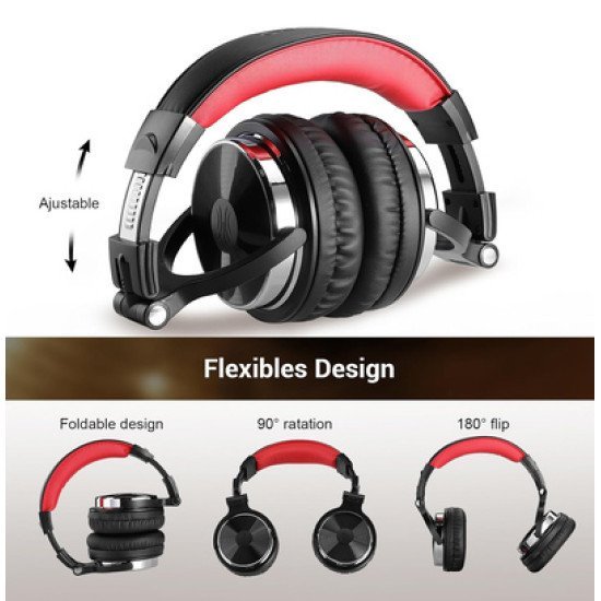 Oneodio Headset Studio Pro 10, 6.35Mm & 3.5Mm Σύνδεση, Hi-Res, 50Mm, Μαύρο/Κόκκινο Oneodio Headset Studio Pro 10, 6.35Mm & 3.5Mm Σύνδεση, Hi-Res, 50Mm, Μαύρο/Κόκκινο