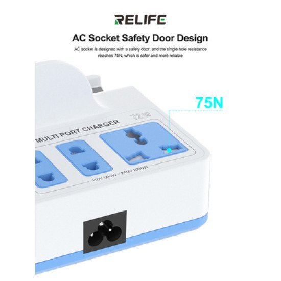 Relife Σταθμός Φόρτισης Rl-309H, Usb/3X Usb-C/3X Dc/Wireless, 72W, Λευκός Relife Σταθμός Φόρτισης Rl-309H, Usb/3X Usb-C/3X Dc/Wireless, 72W, Λευκός