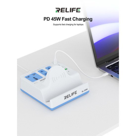 Relife Σταθμός Φόρτισης Rl-309H, Usb/3X Usb-C/3X Dc/Wireless, 72W, Λευκός Relife Σταθμός Φόρτισης Rl-309H, Usb/3X Usb-C/3X Dc/Wireless, 72W, Λευκός