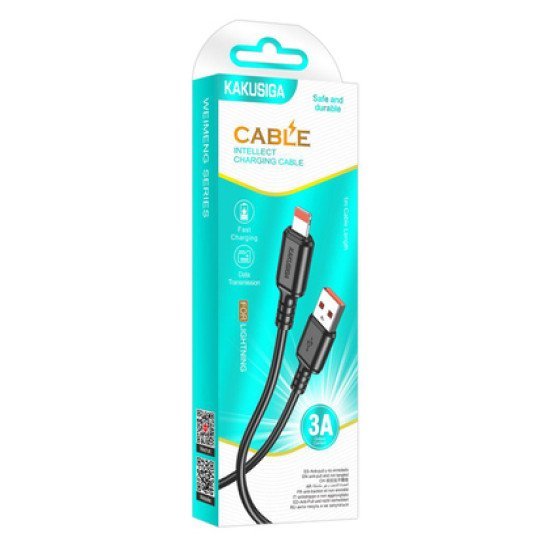 Kakusiga Καλώδιο Lightning Σε Usb Ksc-982, 3A, 480Mbps, 1M, Μαύρο Kakusiga Καλώδιο Lightning Σε Usb Ksc-982, 3A, 480Mbps, 1M, Μαύρο