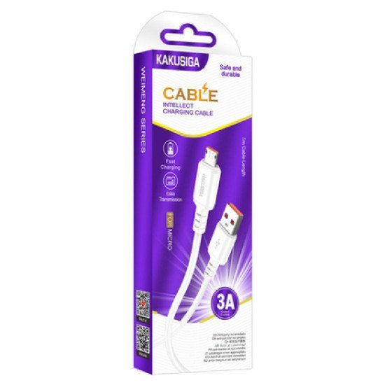 Kakusiga Καλώδιο Micro Usb Σε Usb Ksc-982, 3A, 480Mbps, 1M, Λευκό Kakusiga Καλώδιο Micro Usb Σε Usb Ksc-982, 3A, 480Mbps, 1M, Λευκό