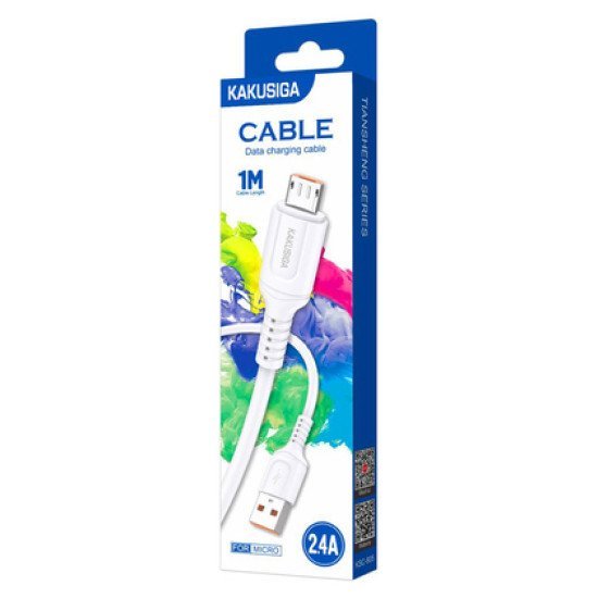 Kakusiga Καλώδιο Micro Usb Σε Usb Ksc-805, 2.4A, 480Mbps, 1M, Λευκό Kakusiga Καλώδιο Micro Usb Σε Usb Ksc-805, 2.4A, 480Mbps, 1M, Λευκό