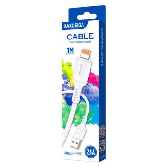 Kakusiga Καλώδιο Lightning Σε Usb Ksc-805, 2.4A, 480Mbps, 1M, Λευκό Kakusiga Καλώδιο Lightning Σε Usb Ksc-805, 2.4A, 480Mbps, 1M, Λευκό