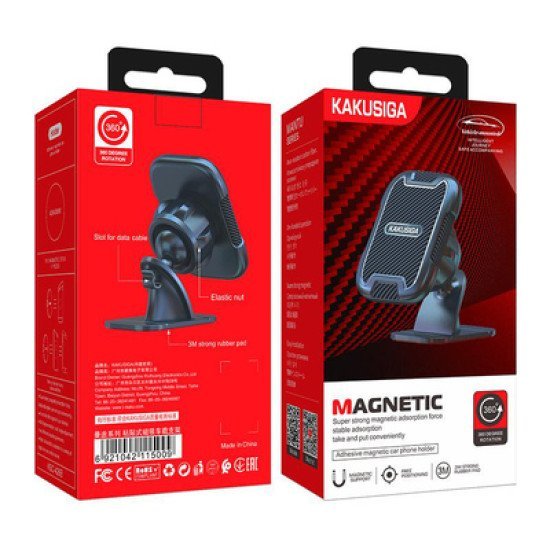 Kakusiga Βάση Smartphone Αυτοκινήτου Ksc-426B Για Ταμπλό, Μαγνητική, Μαύρη
