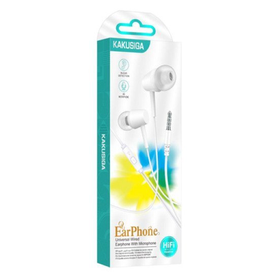 Kakusiga Earphones Με Μικρόφωνο Ksc-1303, 3.5Mm Σύνδεση, 10Mm, 1.1M, Λευκά Kakusiga Earphones Με Μικρόφωνο Ksc-1303, 3.5Mm Σύνδεση, 10Mm, 1.1M, Λευκά
