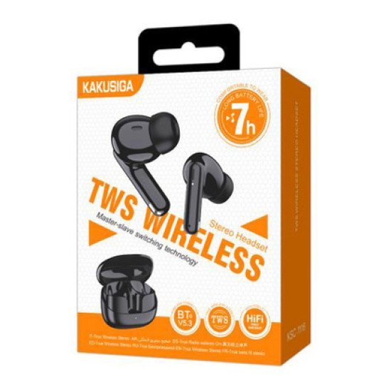 Kakusiga Earphones Με Θήκη Φόρτισης Ksc-1116, True Wireless, 13Mm, 40/320Mah, Μαύρα Kakusiga Earphones Με Θήκη Φόρτισης Ksc-1116, True Wireless, 13Mm, 40/320Mah, Μαύρα