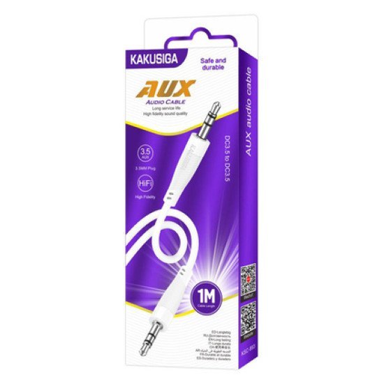 Kakusiga Καλώδιο Ήχου 3.5Mm Ksc-893, Aux, 1M, Λευκό Kakusiga Καλώδιο Ήχου 3.5Mm Ksc-893, Aux, 1M, Λευκό