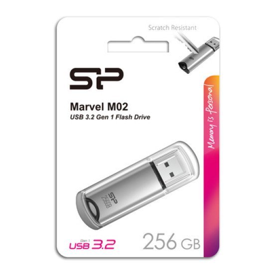 Silicon Power Usb Flash Drive Marvel M02, 256Gb, Usb 3.2, Γκρι Silicon Power Usb Flash Drive Marvel M02, 256Gb, Usb 3.2, Γκρι