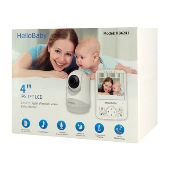 Hellobaby Ενδοεπικοινωνία Μωρού Hb6241 Με Κάμερα & Οθόνη 4", 720P, Ptz Hellobaby Ενδοεπικοινωνία Μωρού Hb6241 Με Κάμερα & Οθόνη 4", 720P, Ptz