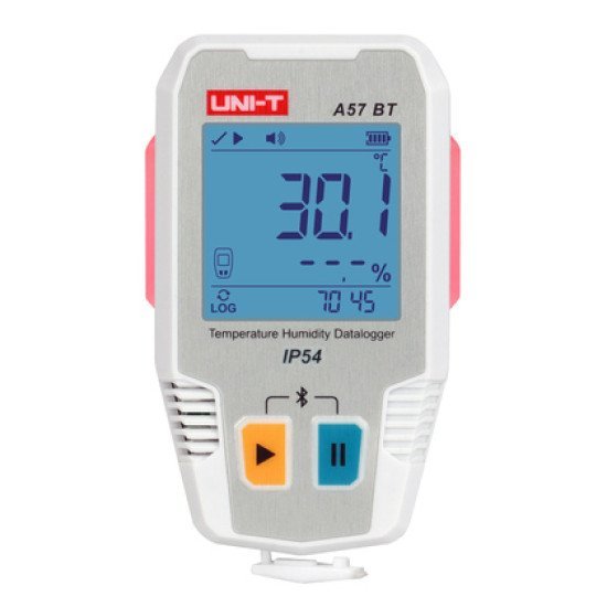 Uni-T Ψηφιακό Θερμόμετρο & Υγρασιόμετρο A57 Bt, -40~85 °C, Bluetooth, Ip54 Uni-T Ψηφιακό Θερμόμετρο & Υγρασιόμετρο A57 Bt, -40~85 °C, Bluetooth, Ip54