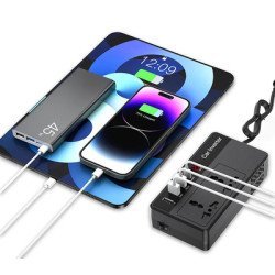 Powertech Inverter Αυτοκινήτου Ptl-023, 200W, 12V Dc Σε 220V Ac, Με Usb-C/3X Usb