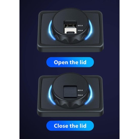Powertech Πρίζα Usb Για Σκάφη & Οχήματα Ptl-027, Usb & Usb-C Powertech Πρίζα Usb Για Σκάφη & Οχήματα Ptl-027, Usb & Usb-C