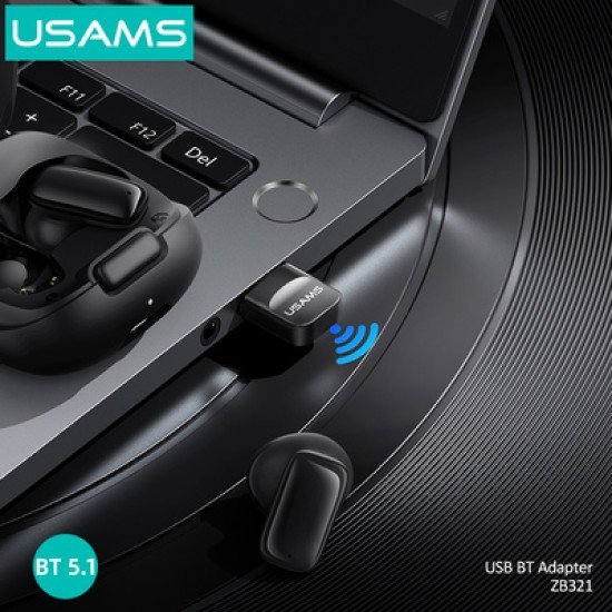Usams Usb Αντάπτορας Bluetooth 5.1 Zb321, Μαύρος Usams Usb Αντάπτορας Bluetooth 5.1 Zb321, Μαύρος