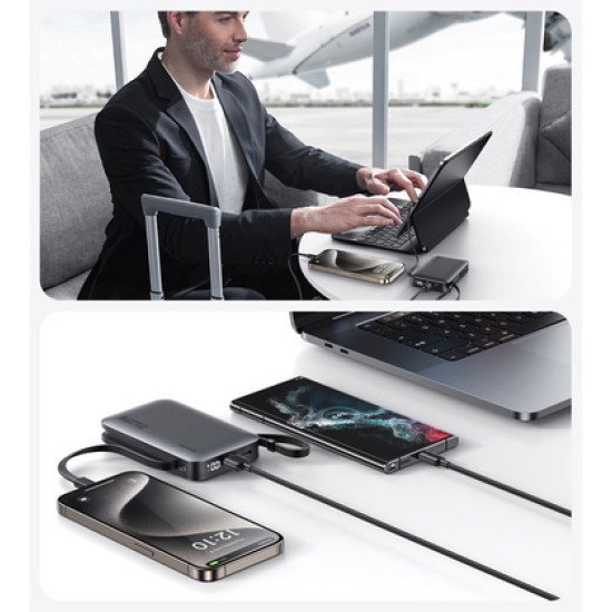 Usams Power Bank Cd228 Με 2X Καλώδια, 2X Θύρες Εξόδου, 10000Mah, 20W, Ασημί Usams Power Bank Cd228 Με 2X Καλώδια, 2X Θύρες Εξόδου, 10000Mah, 20W, Ασημί