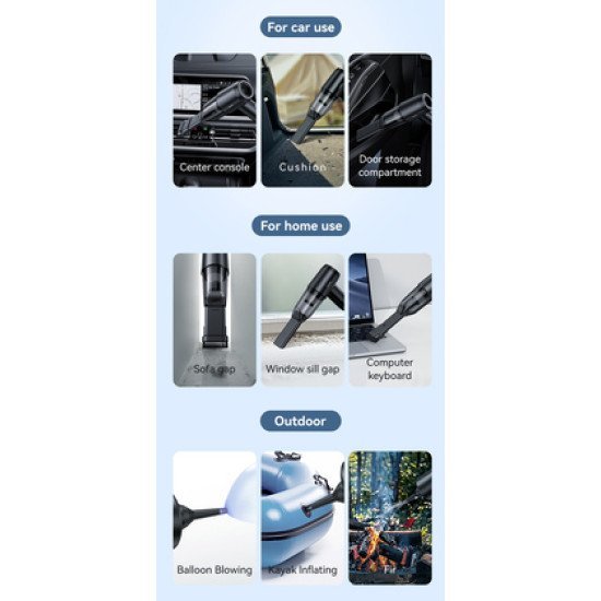 Usams 2 Σε 1 Σκουπάκι Χειρός & Air Duster Zb291, 60W, 4000Mah, Μαύρο Usams 2 Σε 1 Σκουπάκι Χειρός & Air Duster Zb291, 60W, 4000Mah, Μαύρο
